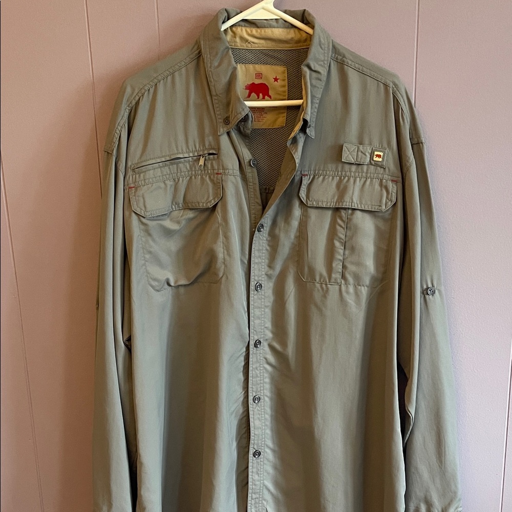 Dakota grizzly Men's Olive Green Button-Up Utility Shirt -